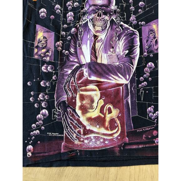 VTG 1991 Megadeth Shirt Rust In Peace Hangar Bubbles Metal Grunge WILD OATS RARE - Picture 11 of 16